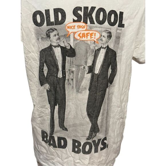 Nordstrom men Topman stretchy graphic old skool Bad boys t-shirt size Large Good - Picture 3 of 12